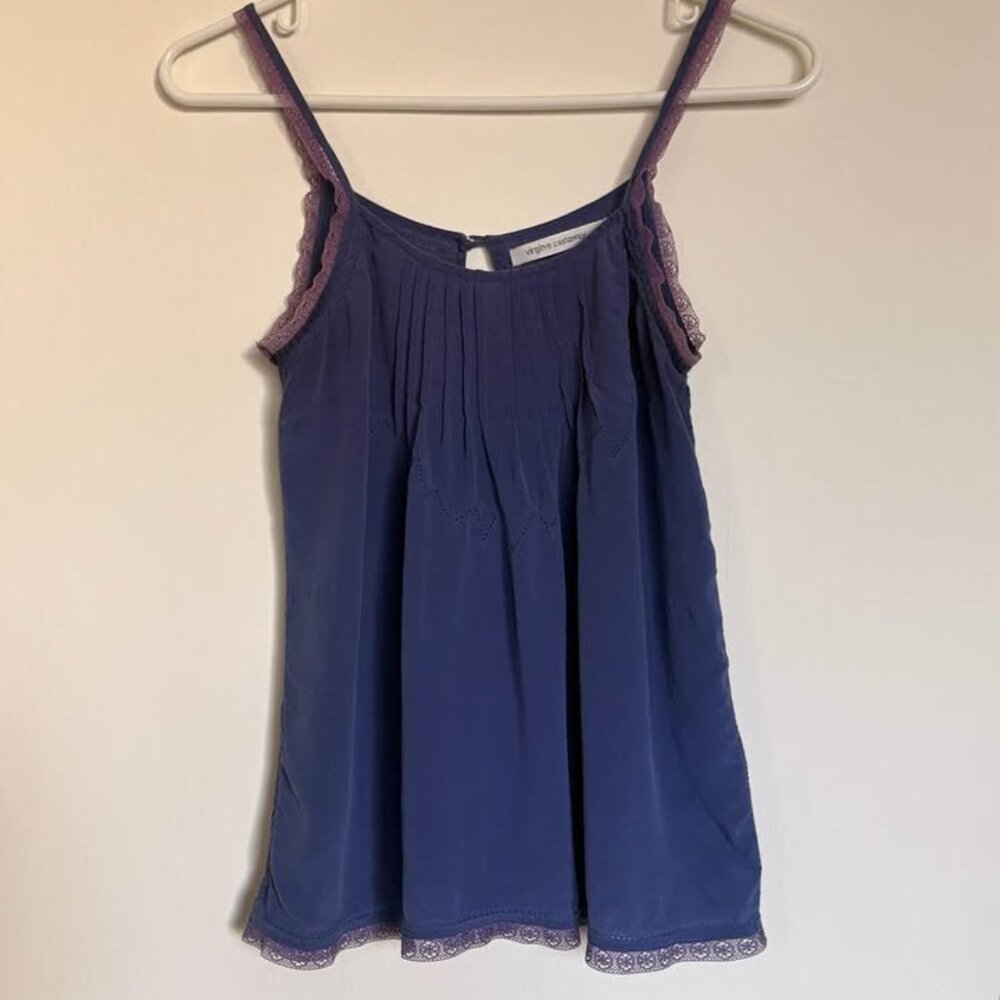 100% Silk Virginie Castaway Woman Shirt - Size S/M - French Boutique